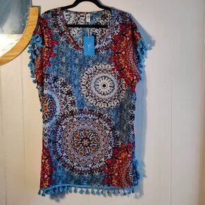 Lounge Dress in polyester, beach or sleep gown. L